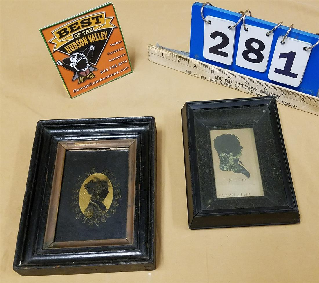 LOT 2 19TH C. SILHOUETTE 5 3/4" X 4 1/4", 4" X 2 1/2" (1 of 3)