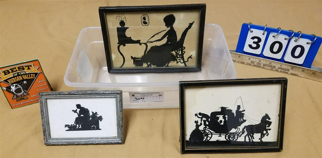 LOT 3 SILHOUETTES 5 1/2" X 8 1/4" SGND. SOPHIE WOLFE PERSOFF 1927, 3 1/4" X 5 1/4", 4 3/4" X 6 3/4" (1 of 5)