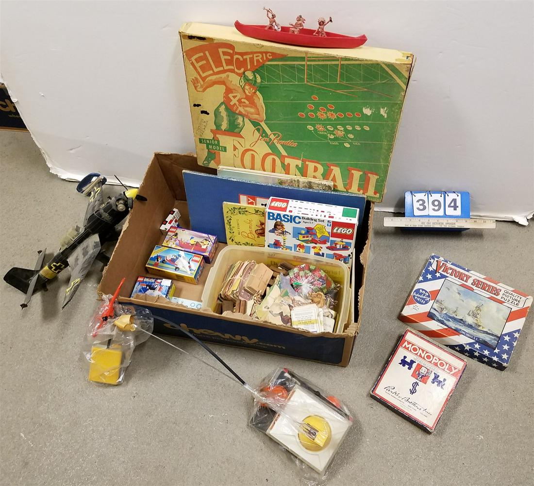 BX GAMES AND TOYS ELEC JIM PRENTICE FOOTBALL, MONOPOLY, LEGO, REMOTE CONTROLLED PLANE ETC (1 of 2)