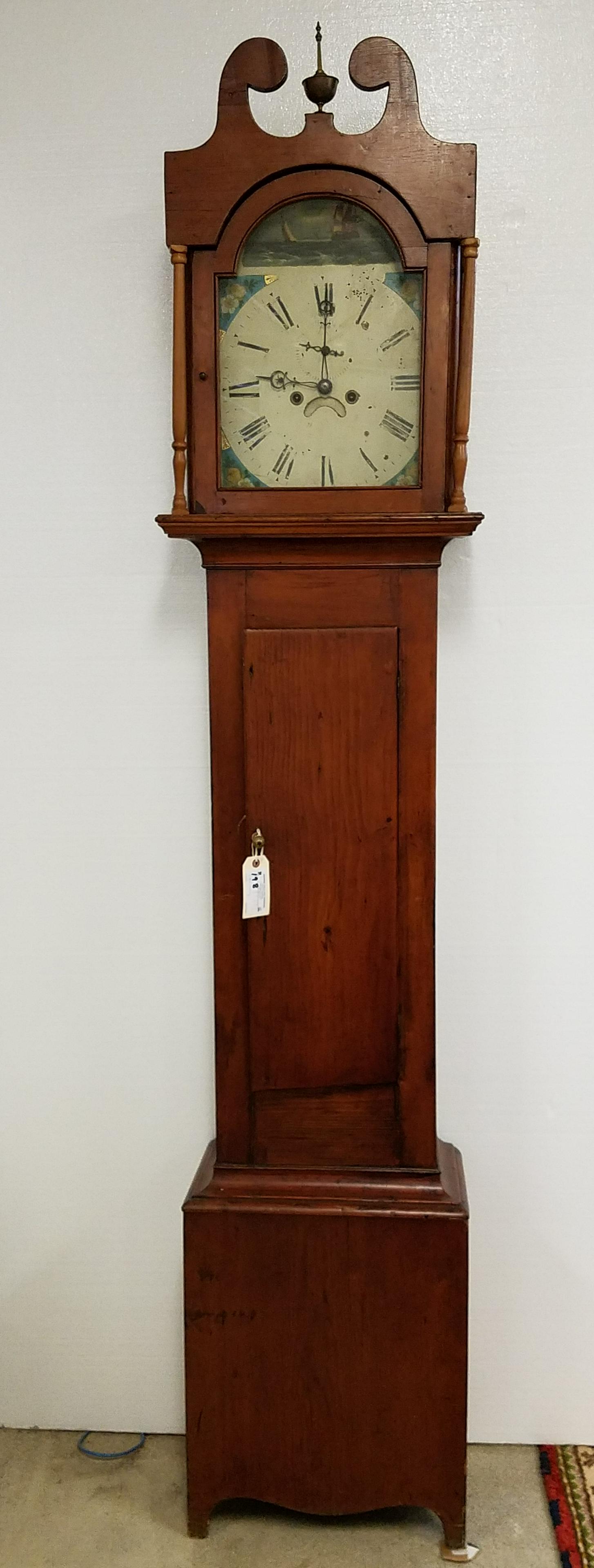 C1800 CHERRY TALL CASE CLOCK (1 of 2)