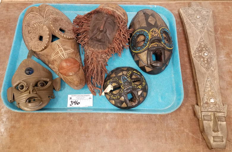 BOLTON ESTATE TRAY 6 AFRICAN MASKS BOLTON ESTATE (0346) on Dec 17