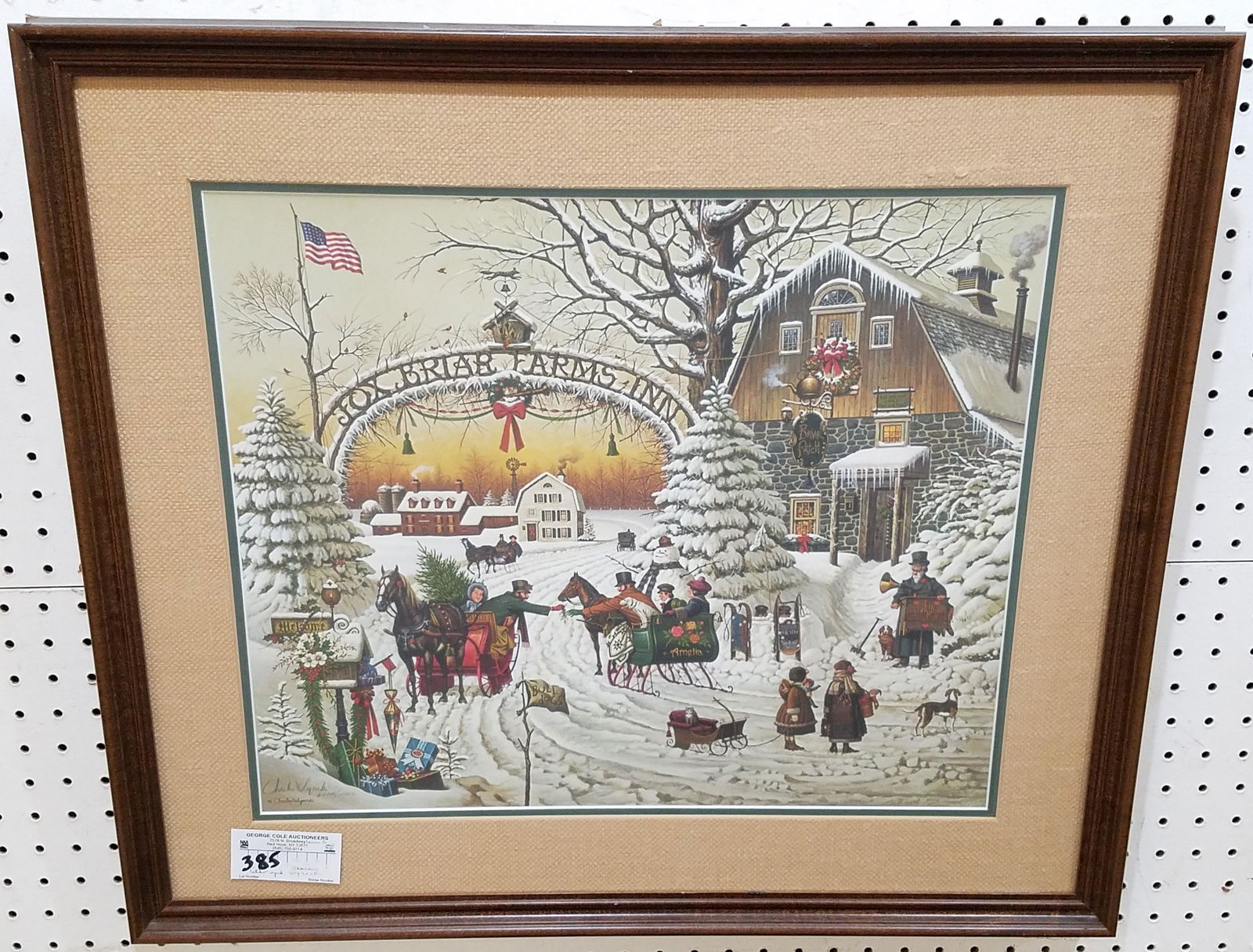 FRAMED LITHO "CHRISTMAS GREETING" PENCIL SGND CHARLES WYSOCKI 6004/11000 16" X 19" (1 of 1)