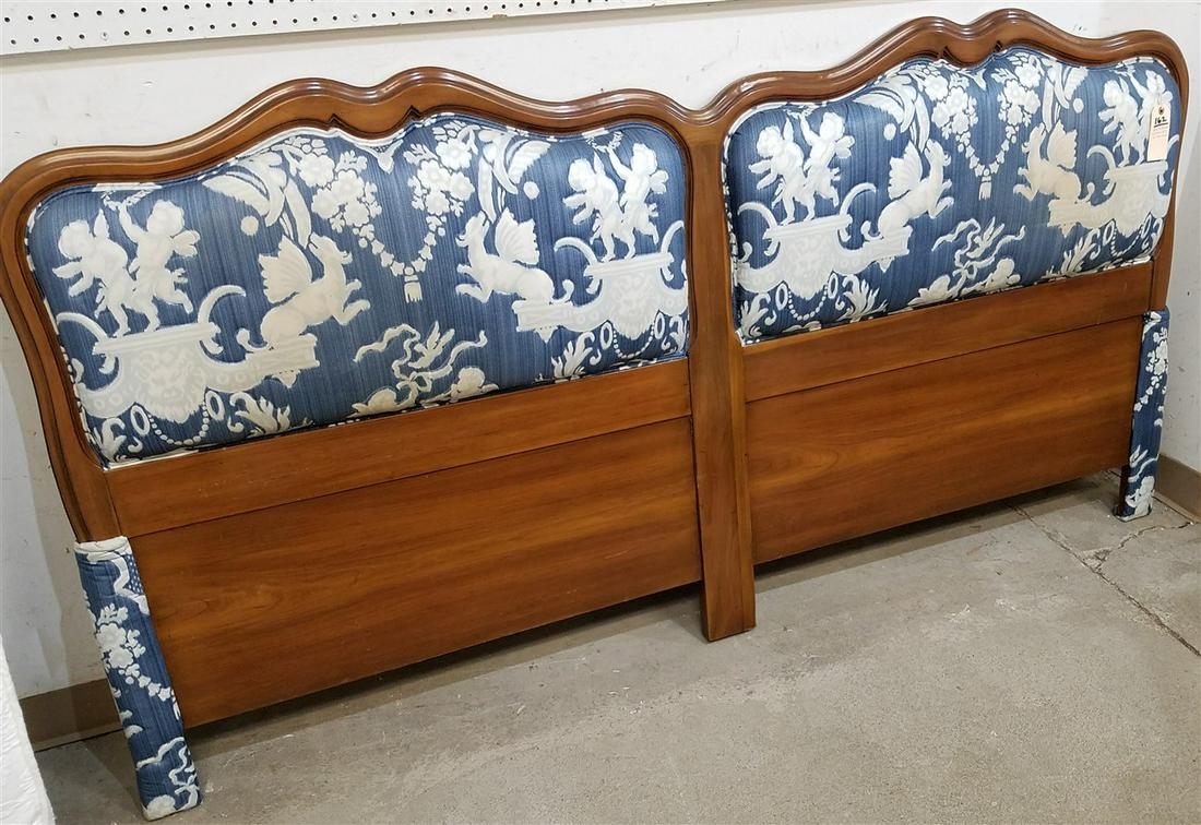 JOHN WIDDICOMB CHERRY UPHOLS. KING SIZE HEADBOARD 41"H X 79"W W/BED LINENS (1 of 6)