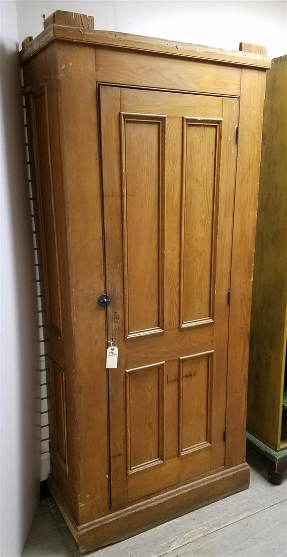 19TH C. CHESTNUT 1 DOOR CAB. 7'2"H X 39"W X 18"D (1 of 4)