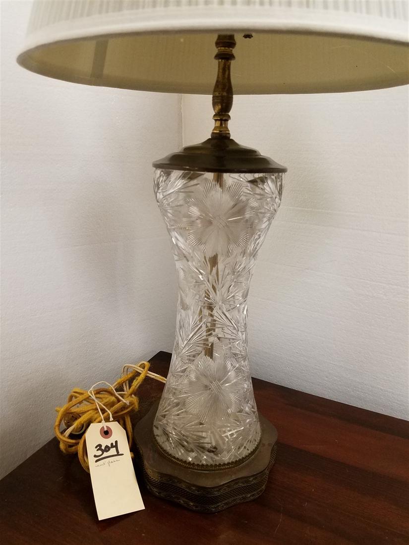 CUT GLASS VASE LAMP (1 of 2)
