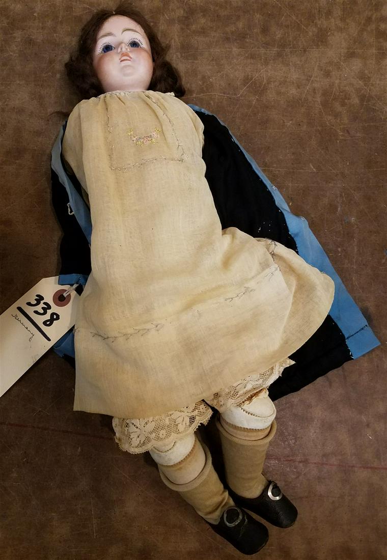 GERMAN BISQUE HEAD KID BODY DOLL 16": GERMAN BISQUE HEAD KID BODY DOLL 16"