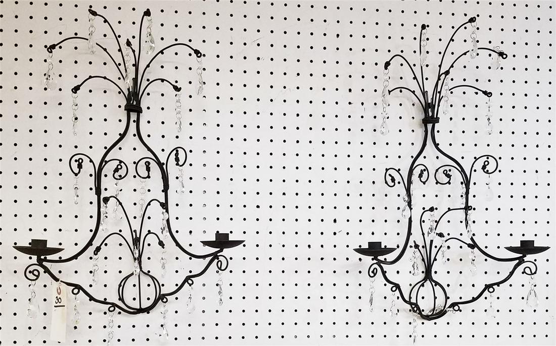 PR WROUGHT CANDLES SCONCES 21"H X 14-1/2"W (1 of 3)