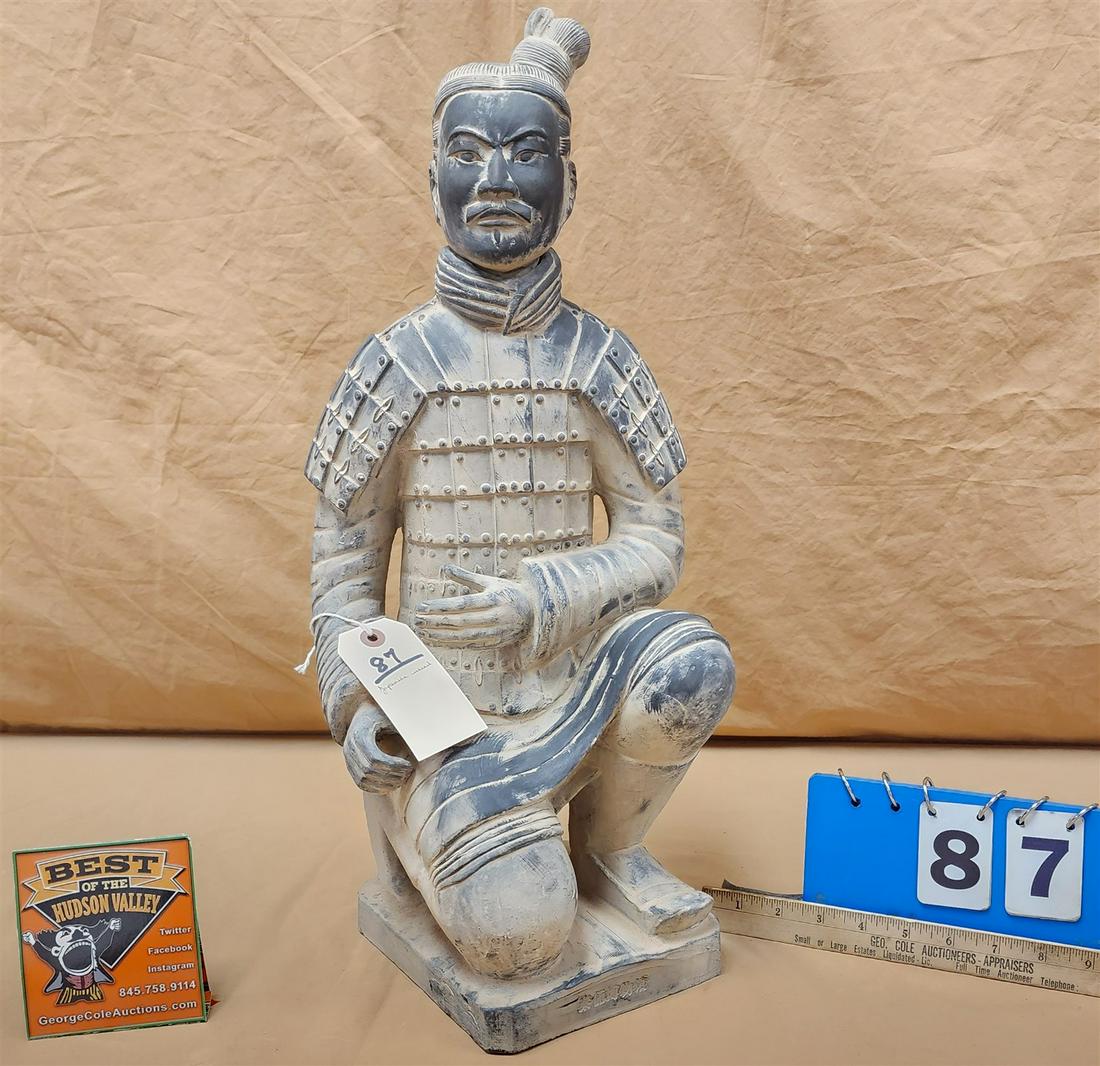 JAPANESE POTTERY KNEELING FIGURE VESSEL HEAD IS REMOVABLE 22-1/2"H X 7"W X 7-1/2"D (1 of 8)
