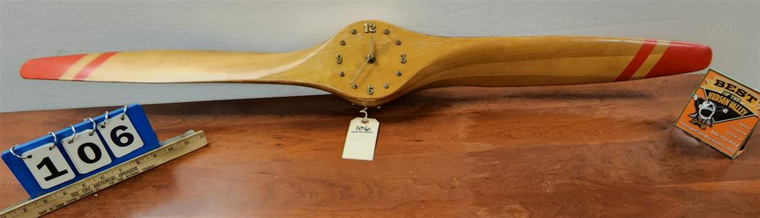 PROPELLER CLOCK 44-1/2"; SGND MUNLEAF ALWAN PALM SPRINGS CA 75 (1 of 6)