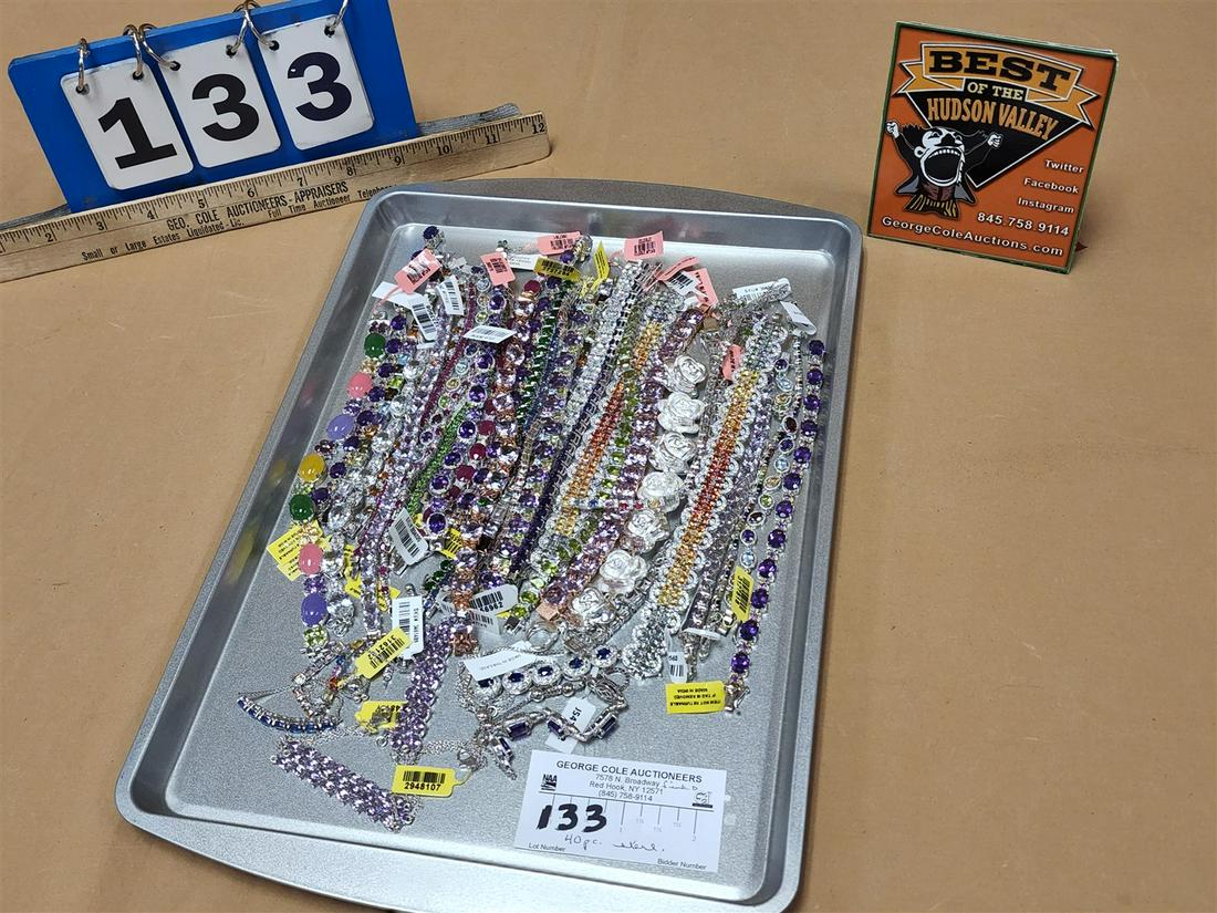 TRAY 40PC NEW STERL BRACELETS (1 of 5)