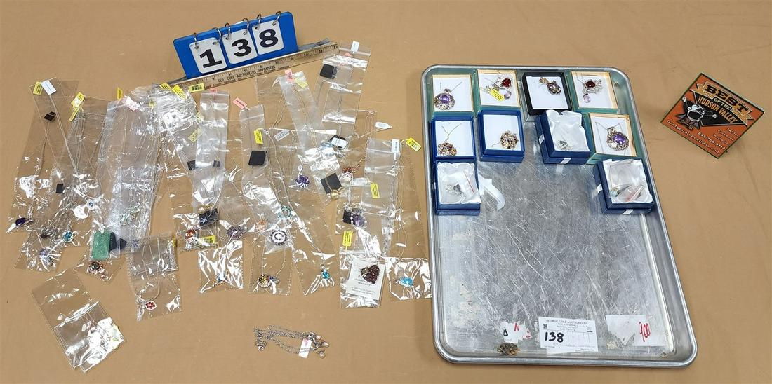 TRAY 40 NEW STERL NECKLACES (1 of 5)