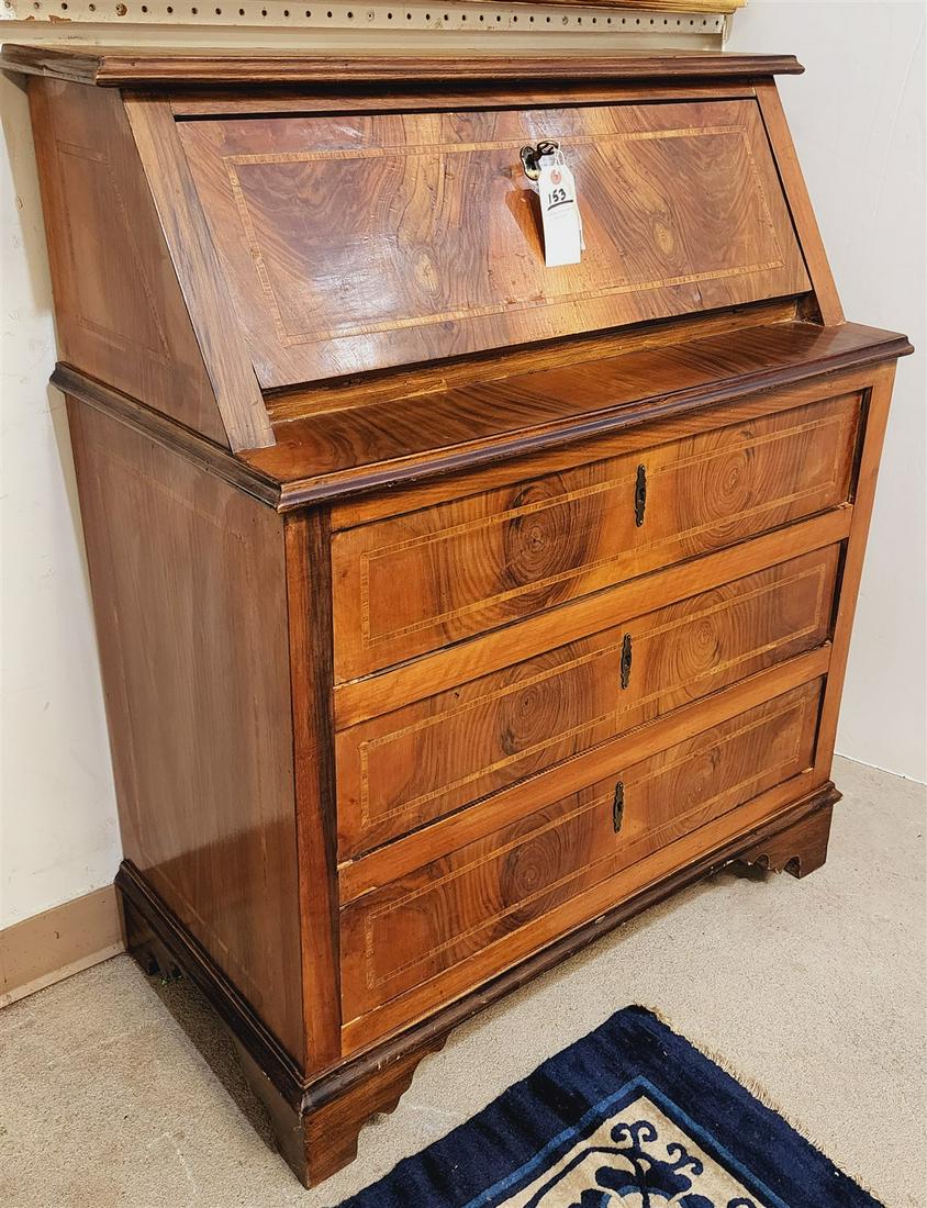 BIEDERMEIER WALNUT SLANT FRONT DESK 41 1/4"H X 33 1/2"W X 17"D (1 of 6)