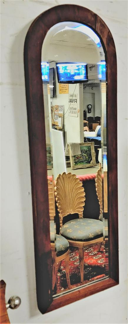PR WALNUT FRAMED BEVELLED MIRRORS 28"H X 9 1/4"W (1 of 3)
