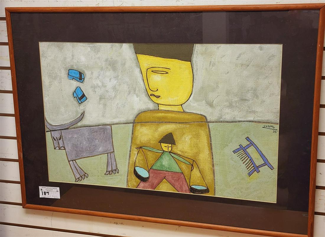 FRAMED O/C SGND LUONG '95 17 1/2" X 28" AND 25 1/2" X 36" W/ FRAME (1 of 1)