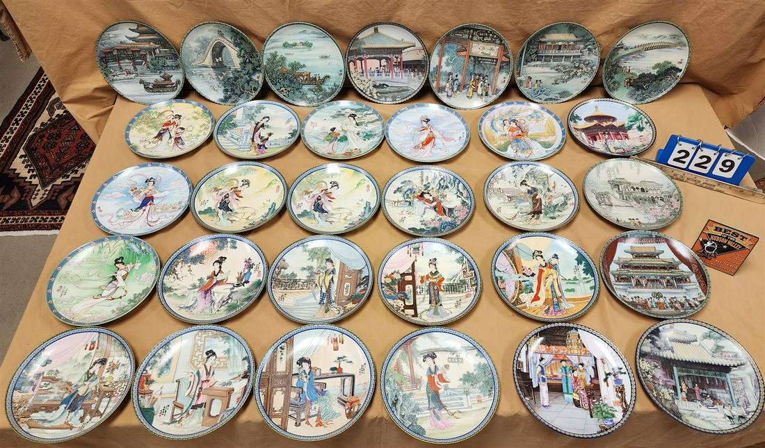 TRAY 31PC IMPERIAL JINGDEZHEN PORCELAIN LEGENDS OF THE WEST LAKE PLATES 8-1/2" DIAM (1 of 8)