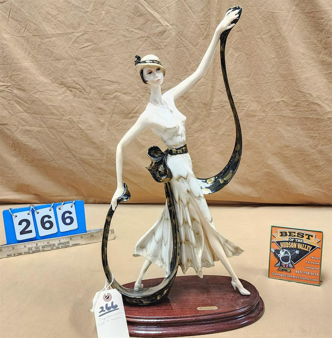 CAPODIMONTE FIGURE OF AN ELEGANT WOMAN SGND A SANTINI 18-1/4": CAPODIMONTE FIGURE OF AN ELEGANT WOMAN SGND A SANTINI 18-1/4"