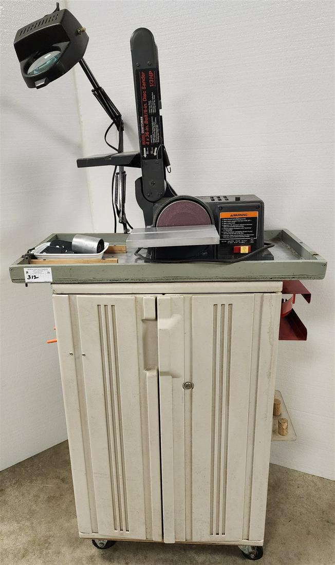 CRAFTSMAN 4X36" BELT W/6 DISC SANDER ON CABINET (1 of 5)