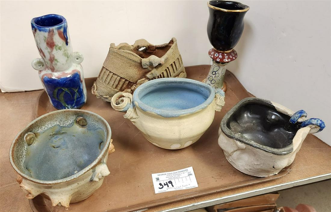 TRAY 4PC POTTERY SGND PELL + 1 PARRIGO (1 of 1)