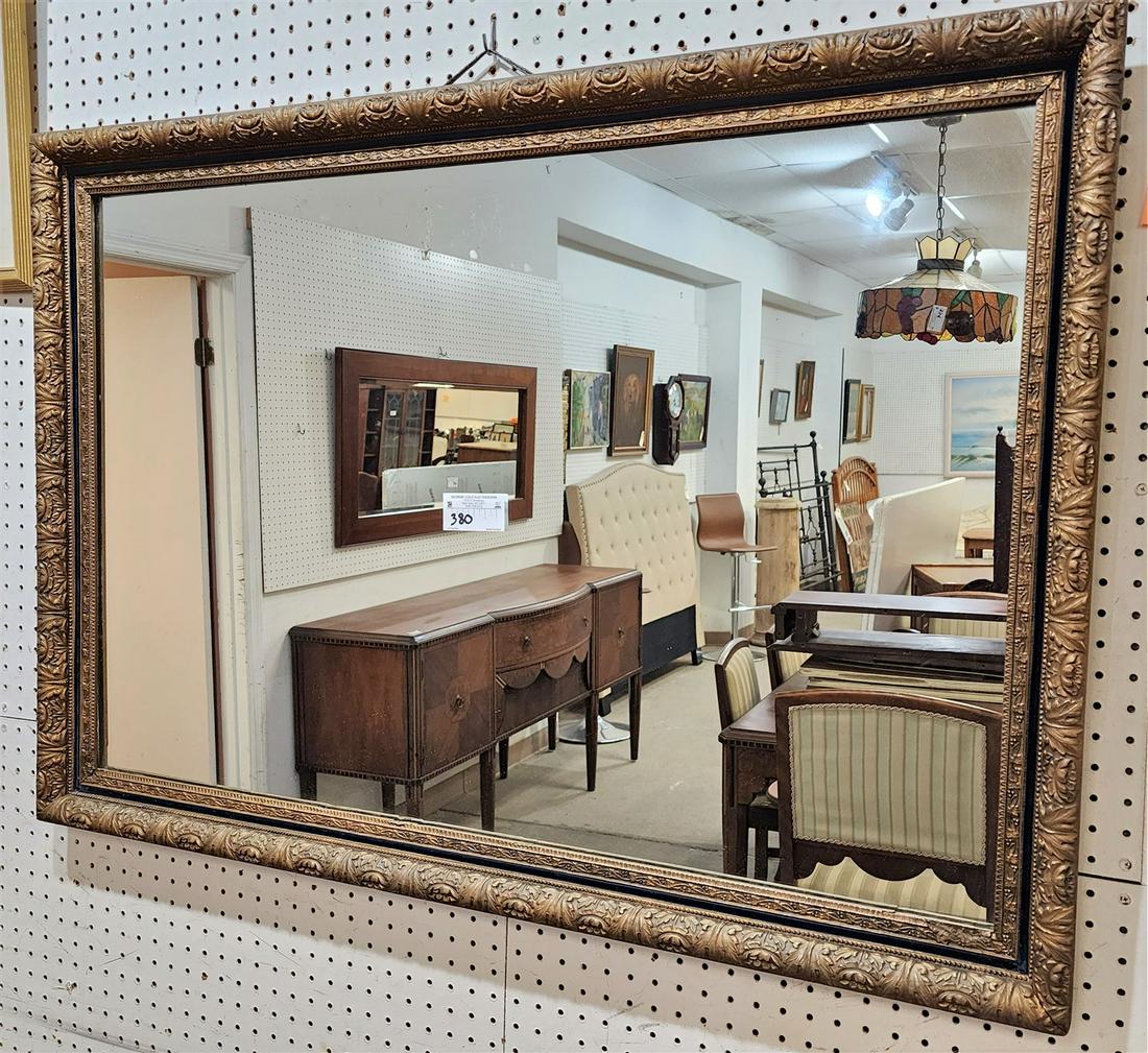 GILT FRAMED MIRROR 31-1/2" X 45-1/2": GILT FRAMED MIRROR 31-1/2" X 45-1/2"