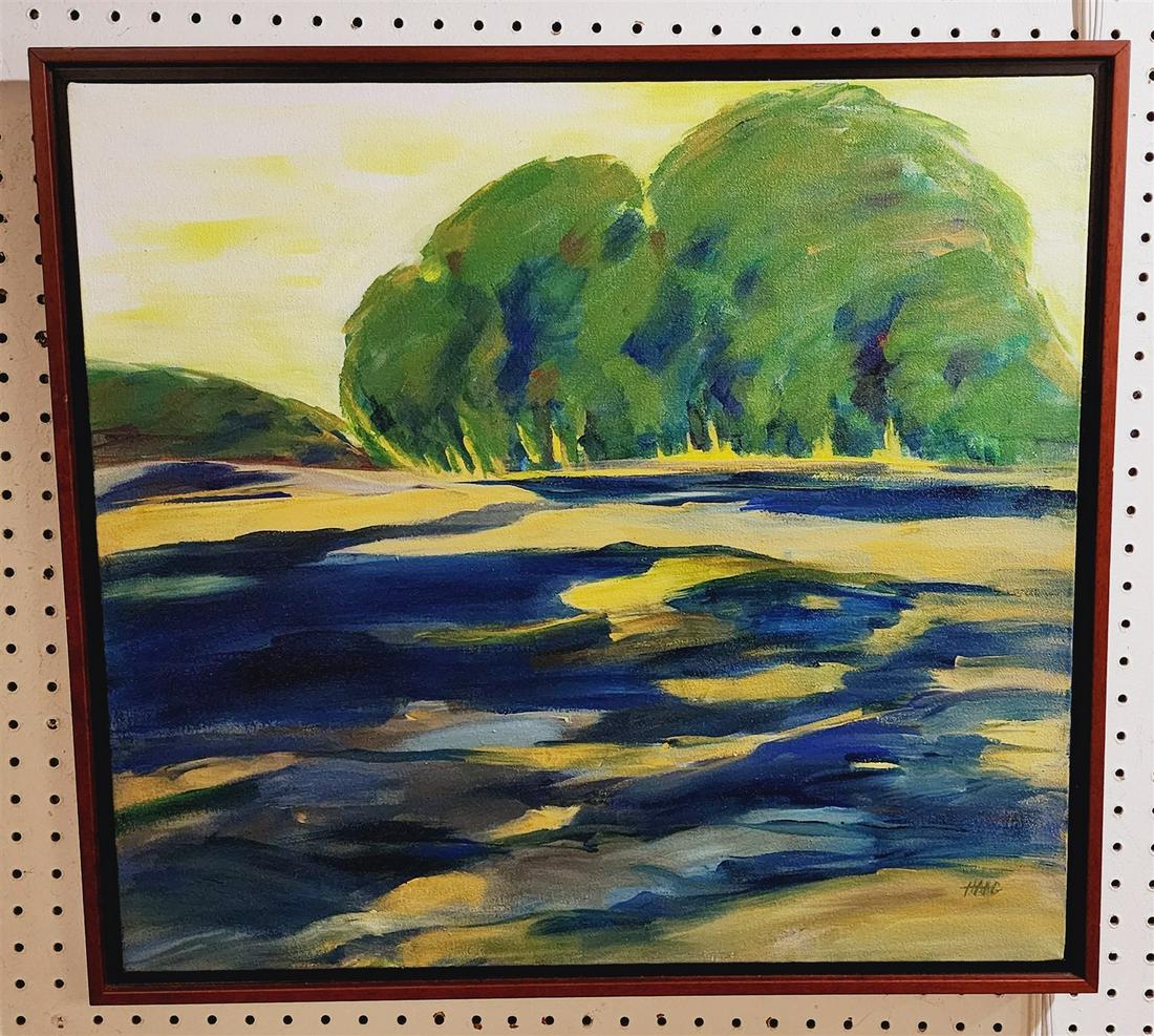 O/C LANDSCAPE "AFTERNOON SHADOW" SGND CLAIRE HAAG 25-5/8" X 23-5/8": O/C LANDSCAPE "AFTERNOON SHADOW" SGND CLAIRE HAAG 25-5/8" X 23-5/8"