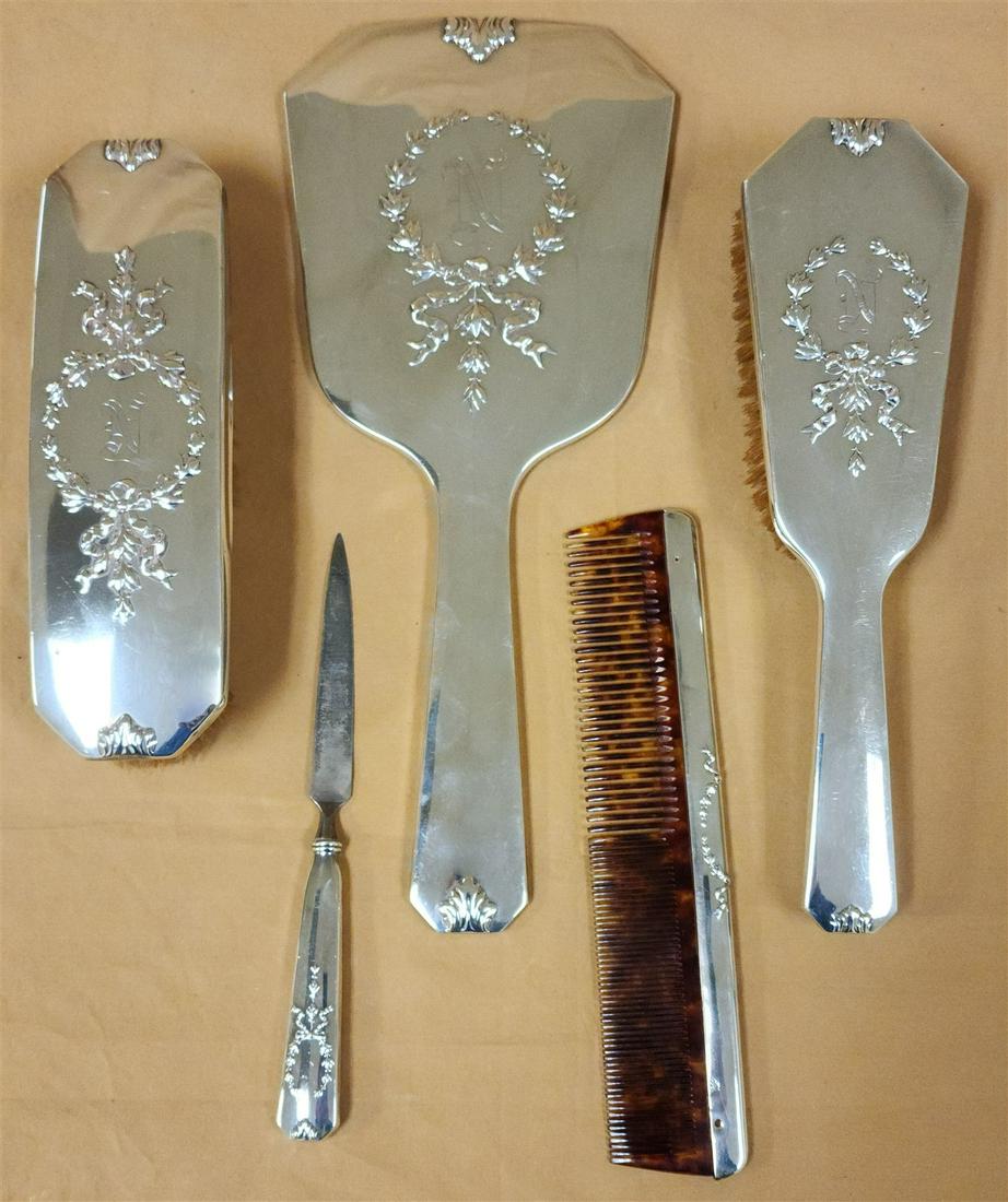 TRAY 5PC STERLING DRESSER SET (1 of 6)