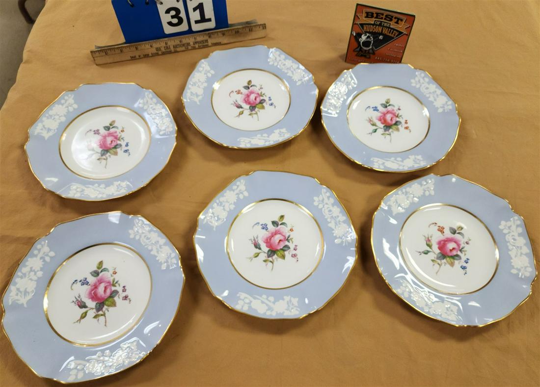 TRAY- 6 COPELAND SPODE PLATES 8-1/2" DIAM (1 of 2)