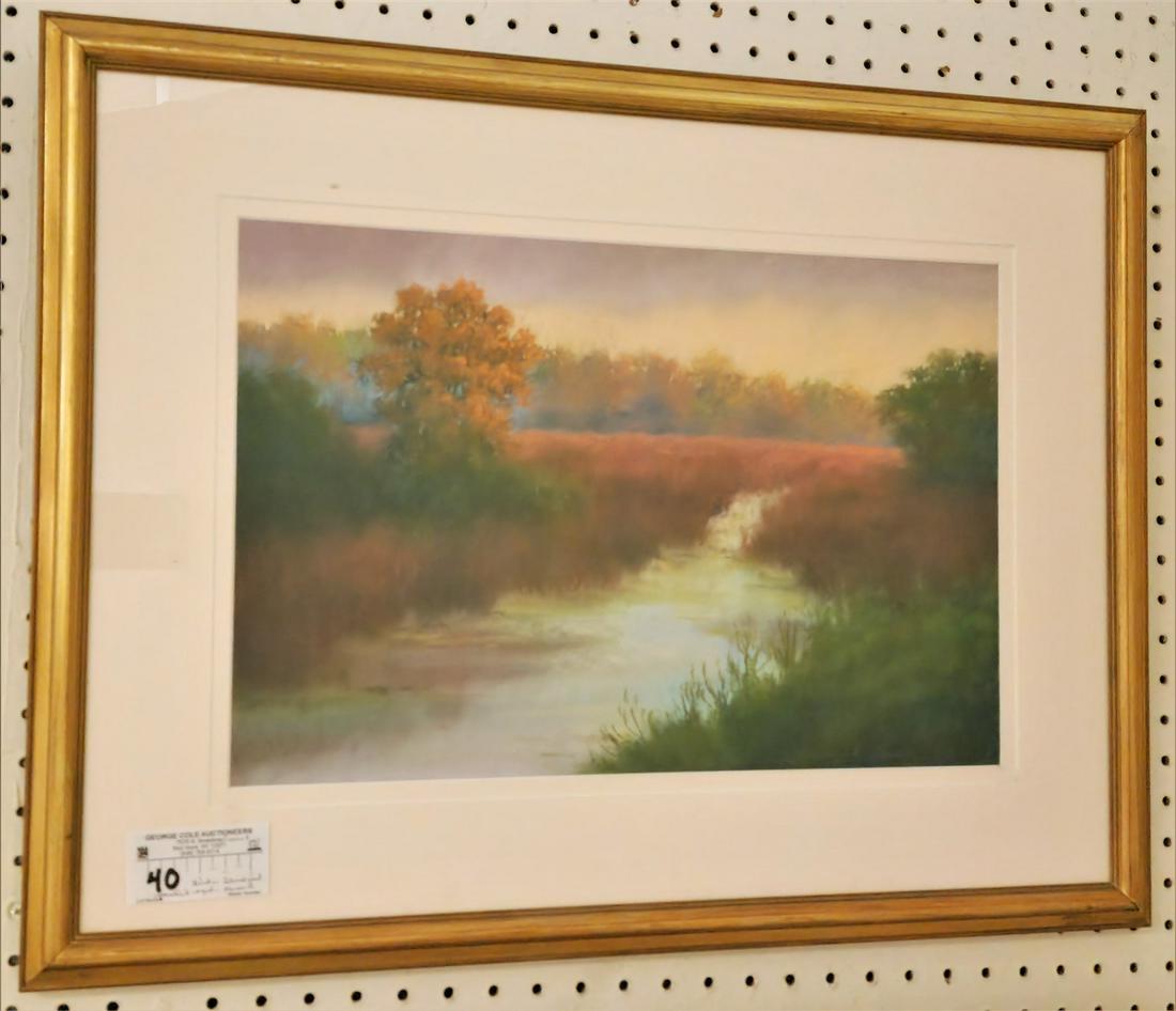 FRAMED PASTEL LANDSCAPE SGND JANE BLOODGOOD ABRAMS 12"X18" W/FRAME 20" X 26" (1 of 2)