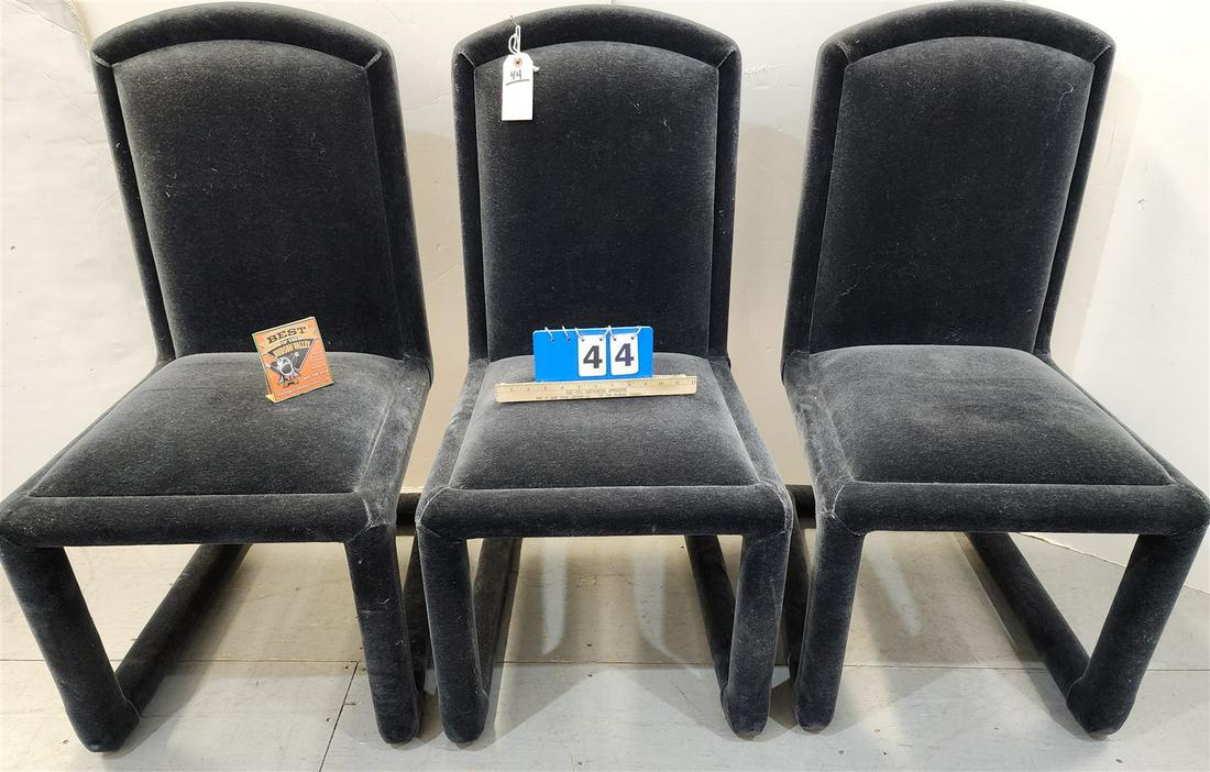SET OF 3 MOHAIR UPHOLS CHAIRS 38"H X 20"W X 22"D (1 of 4)