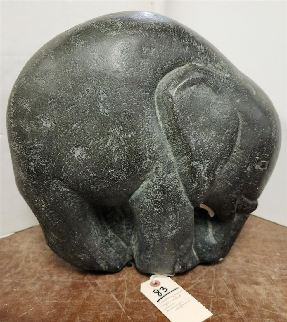 WHITNEY MUSEUM REPRO CAST STONE FLANNAGAN ELEPHANT 14"H X 14"W: WHITNEY MUSEUM REPRO CAST STONE FLANNAGAN ELEPHANT 14"H X 14"W