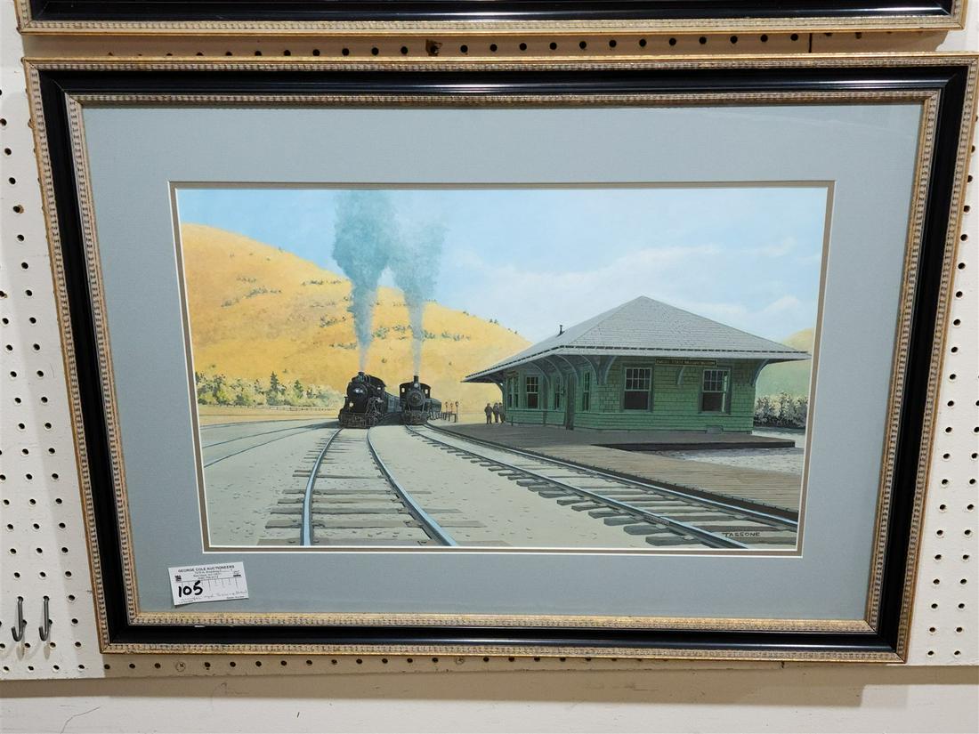FRAMED ACRYLIC EMPIRE STATE RAILWAY MUSEUM SGND TASSONE 13-1/4" X 21-1/2" W/FRAME 22" X 30-1/2" (1 of 3)