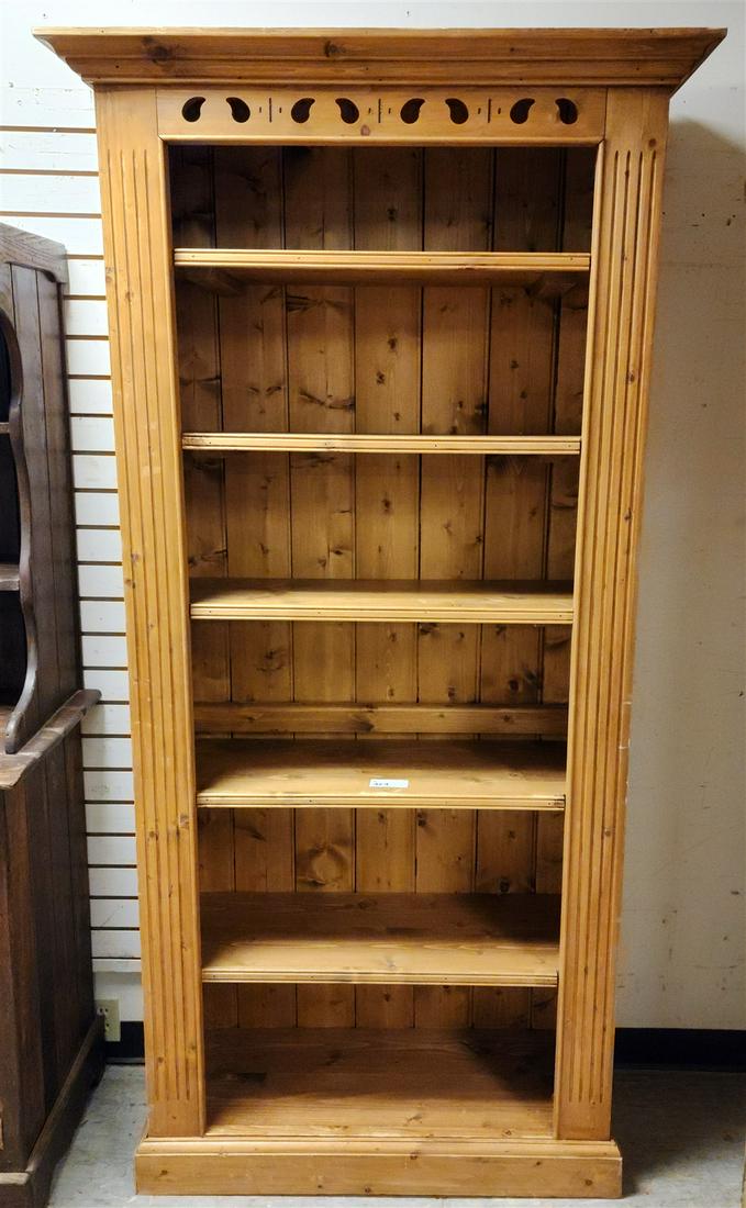 PINE OPEN CABINET 82 1/2"H X 41"W X 17"D: PINE OPEN CABINET 82 1/2"H X 41"W X 17"D