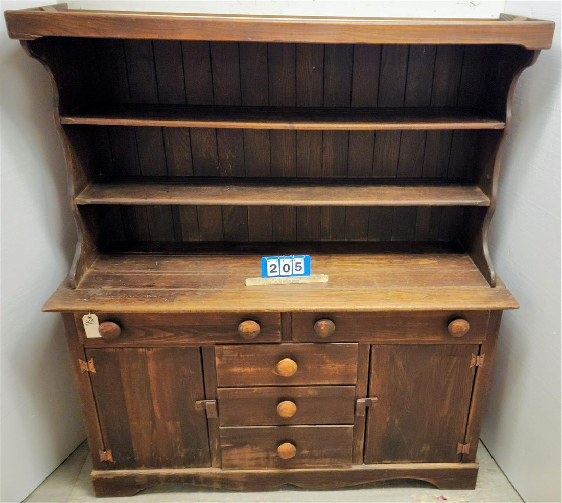 HICKORY HUTCH 71 1/2"H X 64"W X 21"D: HICKORY HUTCH 71 1/2"H X 64"W X 21"D