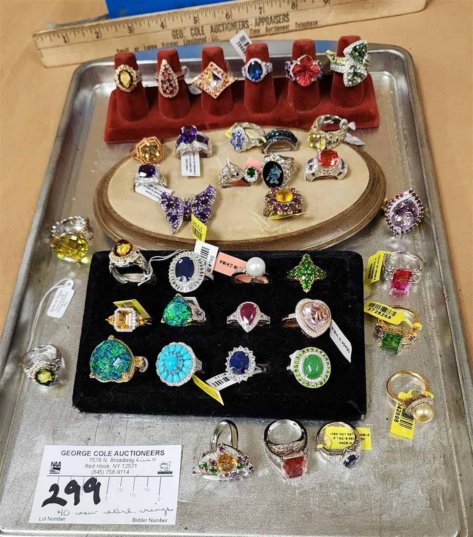 TRAY 40 NEW STERLING RINGS (1 of 13)