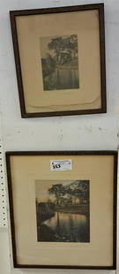 LOT 2 FRAMED WALLACE NUTTING HAND COLORED PHOTOS "SUMMER WIND" 9 1/2" X 7 1/2" W/ FRAME 17 3/4" X 19: LOT 2 FRAMED WALLACE NUTTING HAND COLORED PHOTOS "SUMMER WIND" 9 1/2" X 7 1/2" W/ FRAME 17 3/4" X 19 3/4" & 6 1/4" X 4 1/2" W/ FRAME 13" X 11"