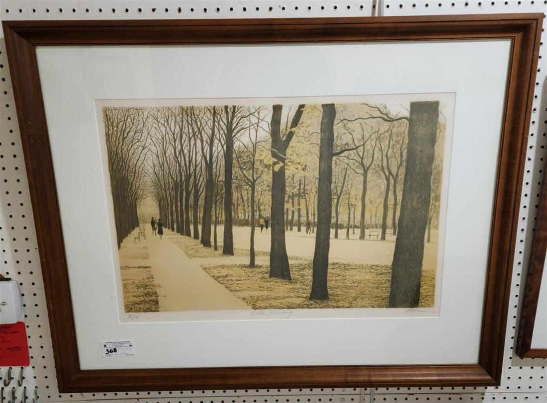 FRAMED LITHO "ALLIE, LUXEMBOURG" PENCIL SGND. ALTMAN 96/185 19"X 28" (1 of 6)