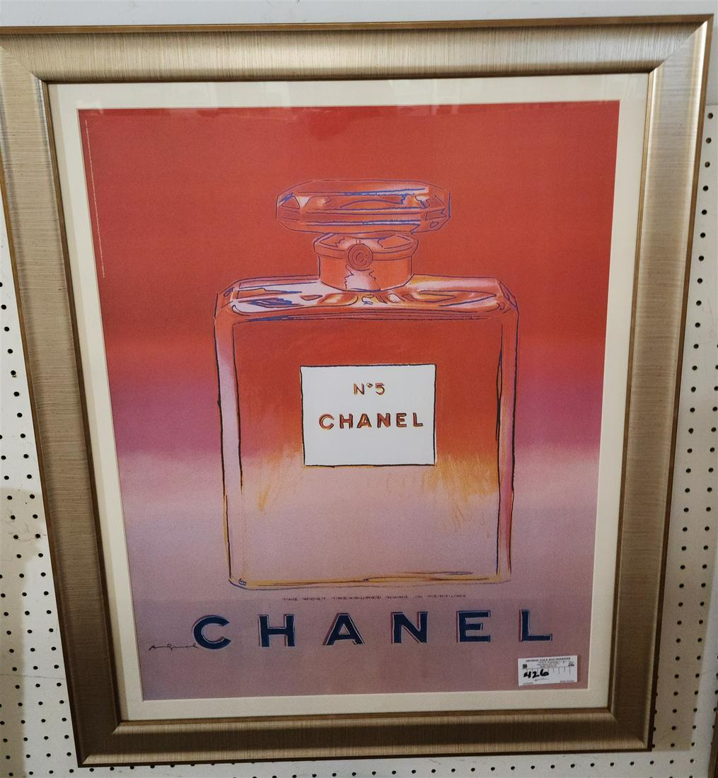 FRAMED CHANEL #5 POSTER 30" X 23 1/2" W/ FRAME 34 1/4" X 28" (1 of 2)