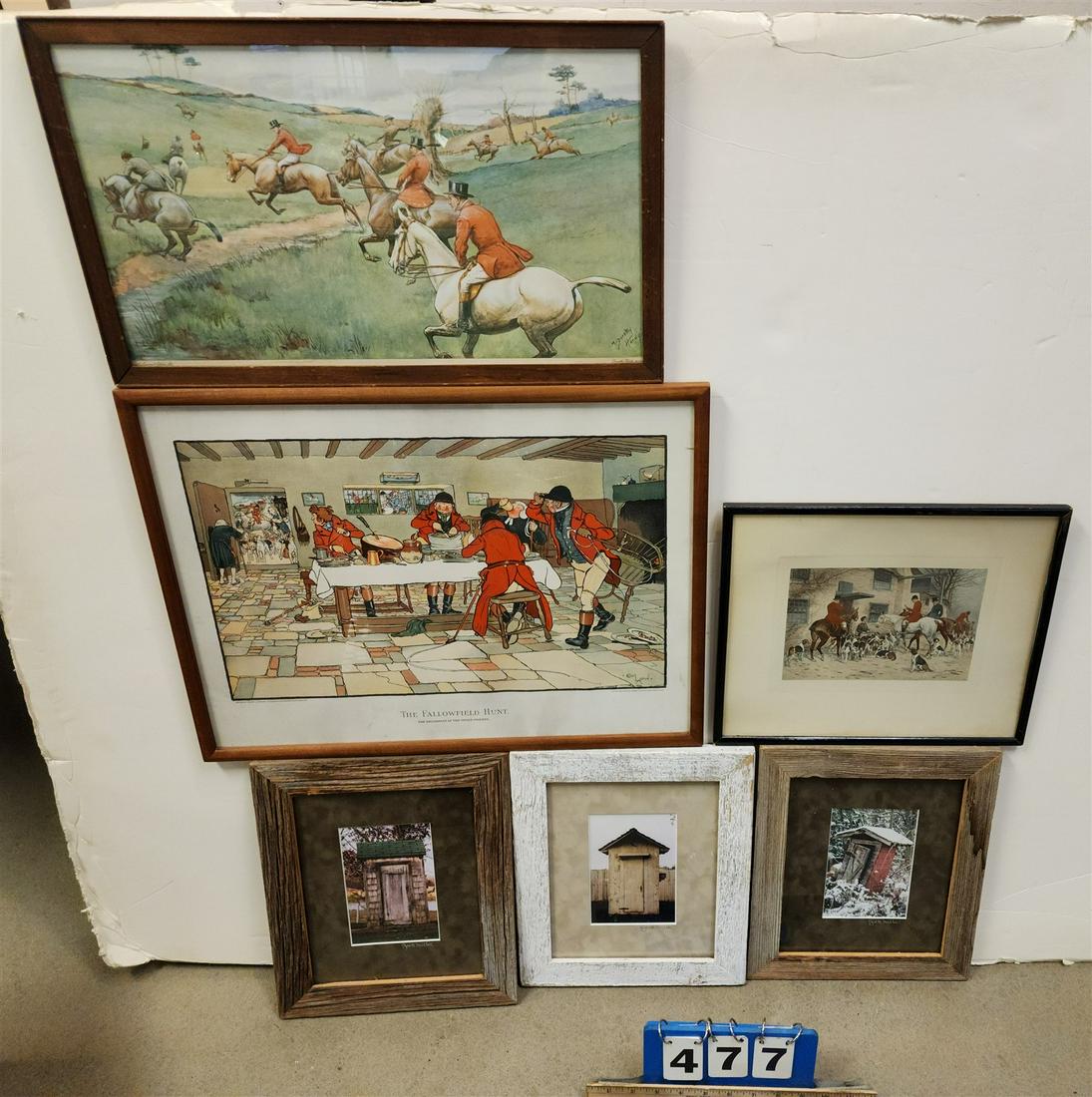 BX 6 FRAMED ITEMS- THE FALLOWFIELD HUNT 15 3/4" X 20 3/4", HUNT 11 1/2" X 19", 11" X 13 1/2", 3 JACK (1 of 4)