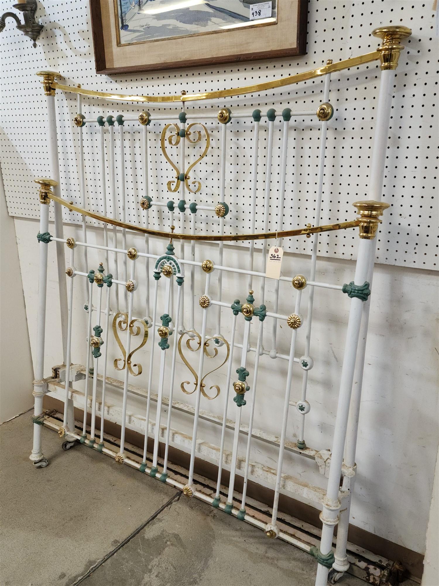 VICT BRASS AND IRON BED 66"H X 53"W (1 of 2)