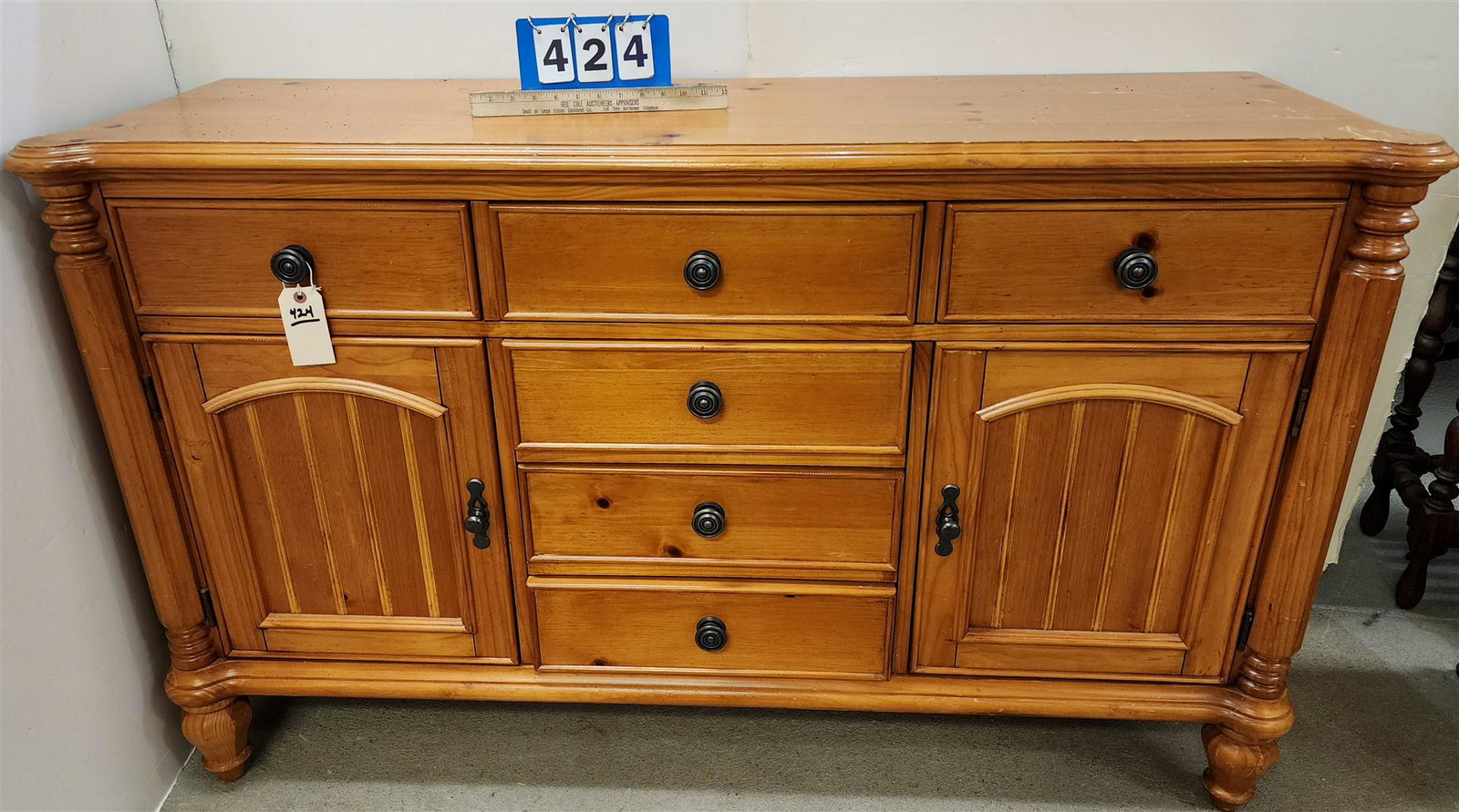 PINE SIDEBOARD 36 1/2"H X 59"W X 18"D: PINE SIDEBOARD 36 1/2"H X 59"W X 18"D