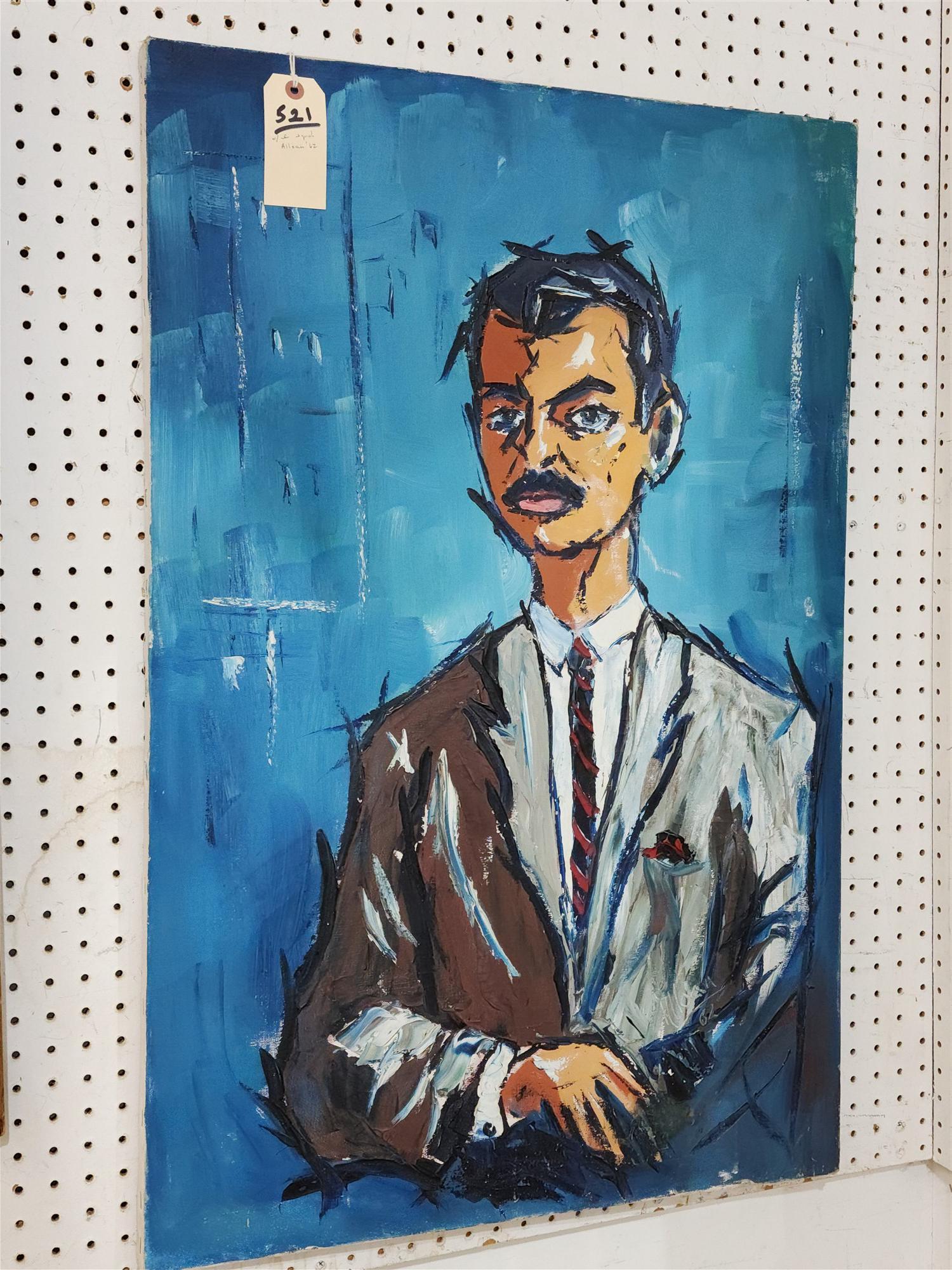 UNFRAMED O/C PORTRAIT OF A GENT SGND ALLOAN '62 3' X 2': UNFRAMED O/C PORTRAIT OF A GENT SGND ALLOAN '62 3' X 2'