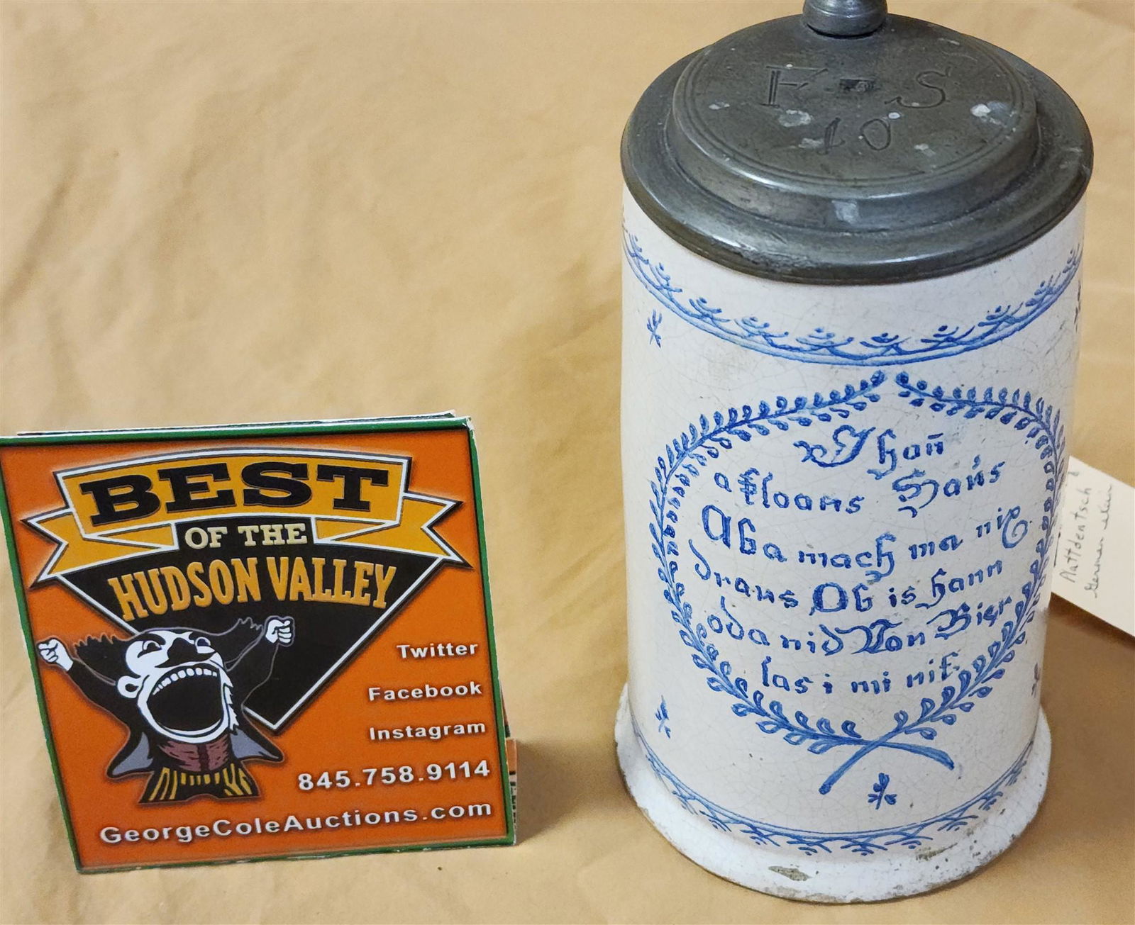 PLATTDUETSCHE EARLY GERMAN STEIN 8"H X 4" DIAM (1 of 4)