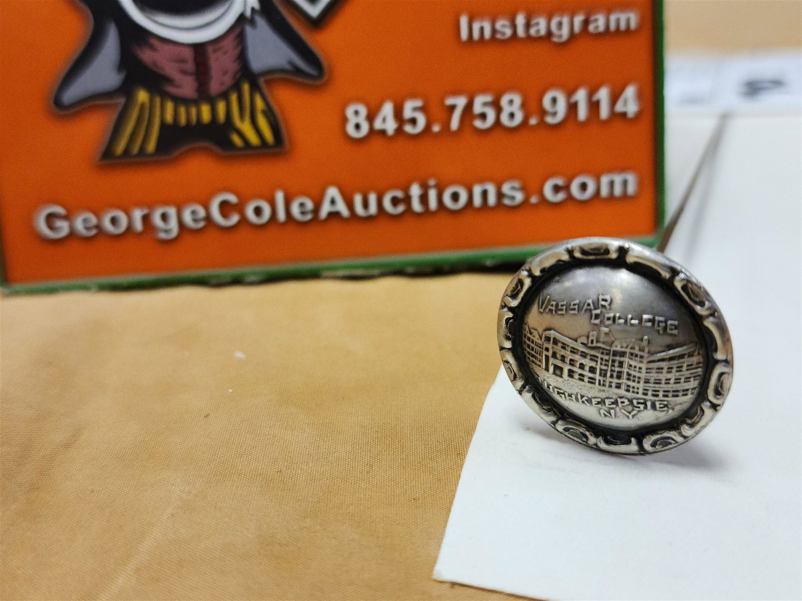 STERL VASSAR COLLEGE POUGHKEEPSIE N.Y. PIN 1"W X 8"L (1 of 2)