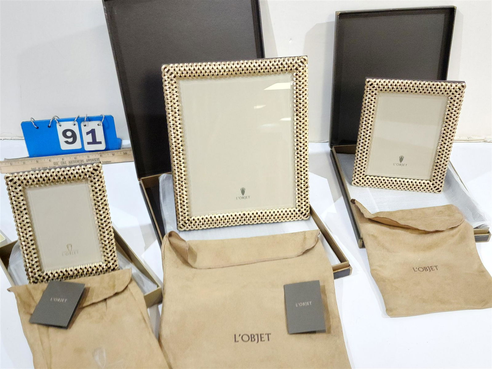 LOT 3 L. OBJECT BRAID FRAMES 11-3/4" X 9-3/4", 9" X 6-3/4" 71/2" X 5-3/4" (1 of 9)