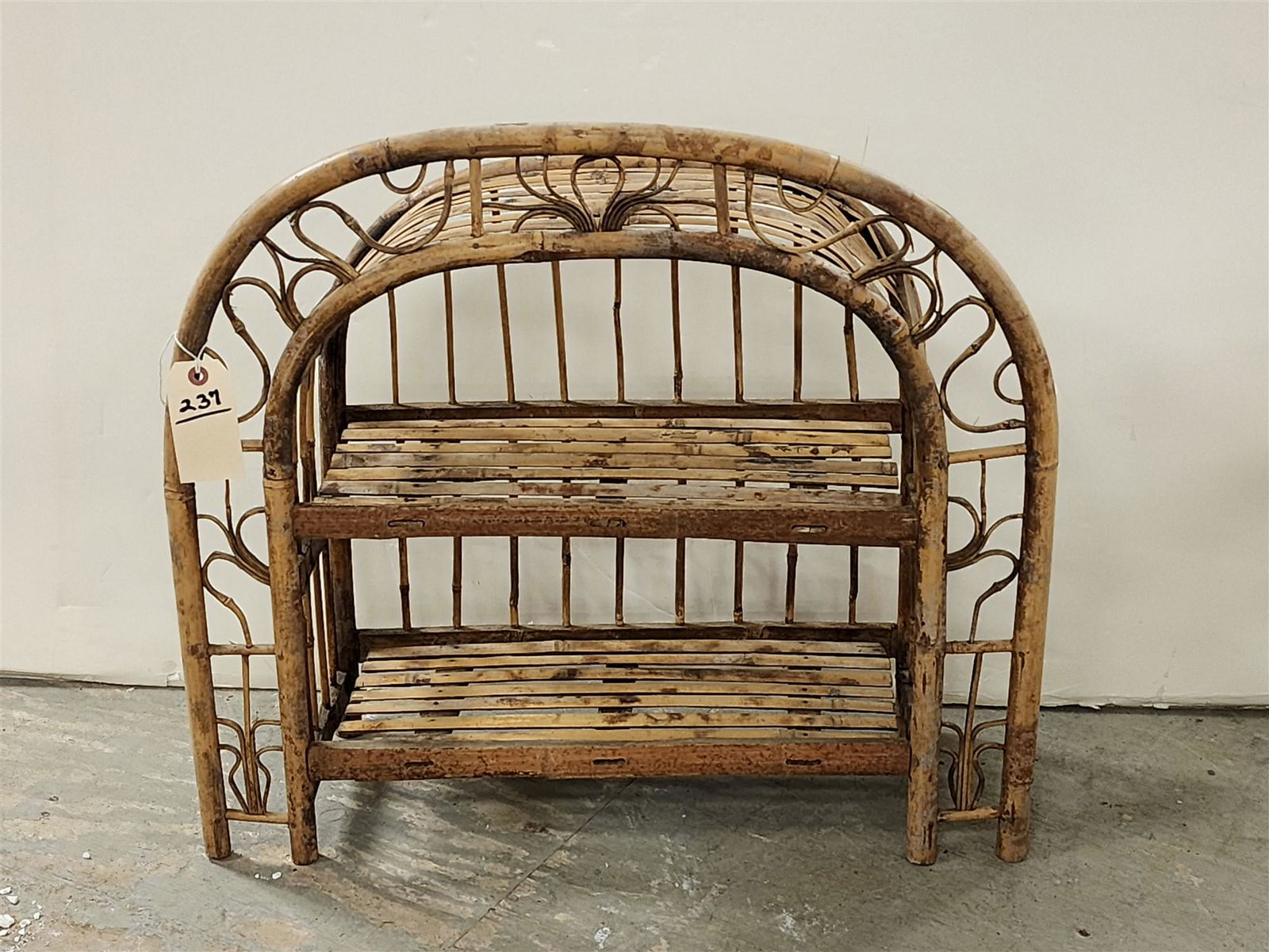 BAMBOO HANGING 2 TIER SHELF 23-1/2"H X 26"W X 9"D (1 of 2)