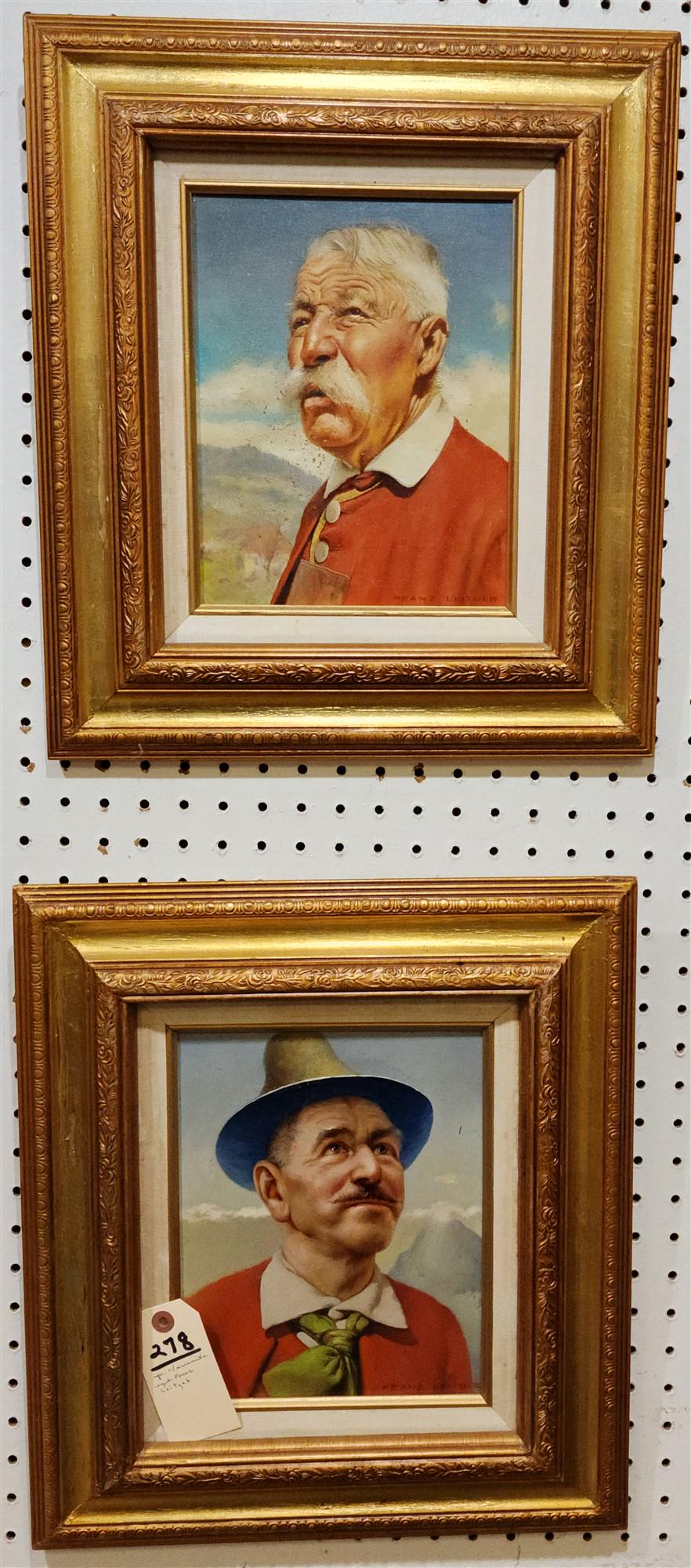 PR O/MASONITE PORTRAITS SGND FRANZ LEITGEB 10-1/4" X 8-1/4": PR O/MASONITE PORTRAITS SGND FRANZ LEITGEB 10-1/4" X 8-1/4"