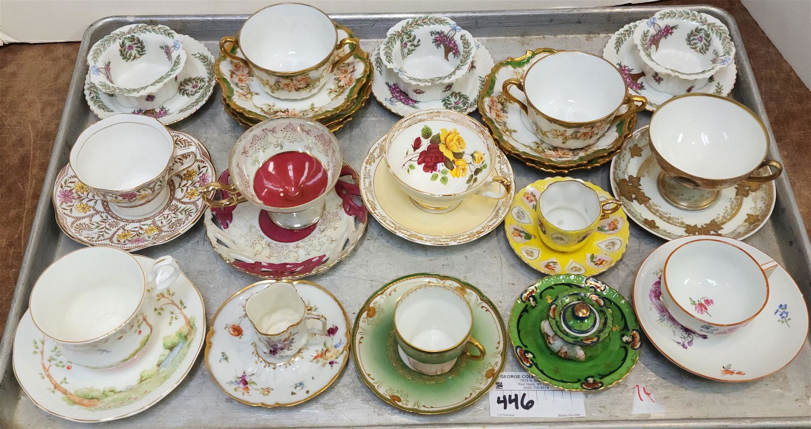 TRAY CUPS/SAUCERS LIMOGES, MEISSEN, ENGLAND ETC. (1 of 14)
