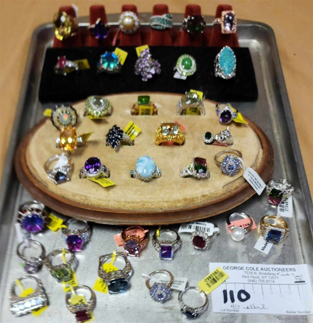 LOT 40 NEW STERLING RINGS (1 of 9)