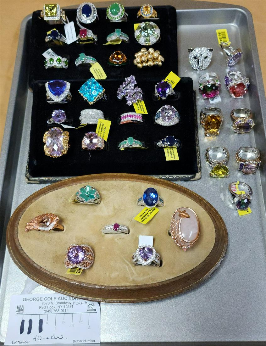 LOT 40 NEW STERLING RINGS (1 of 9)