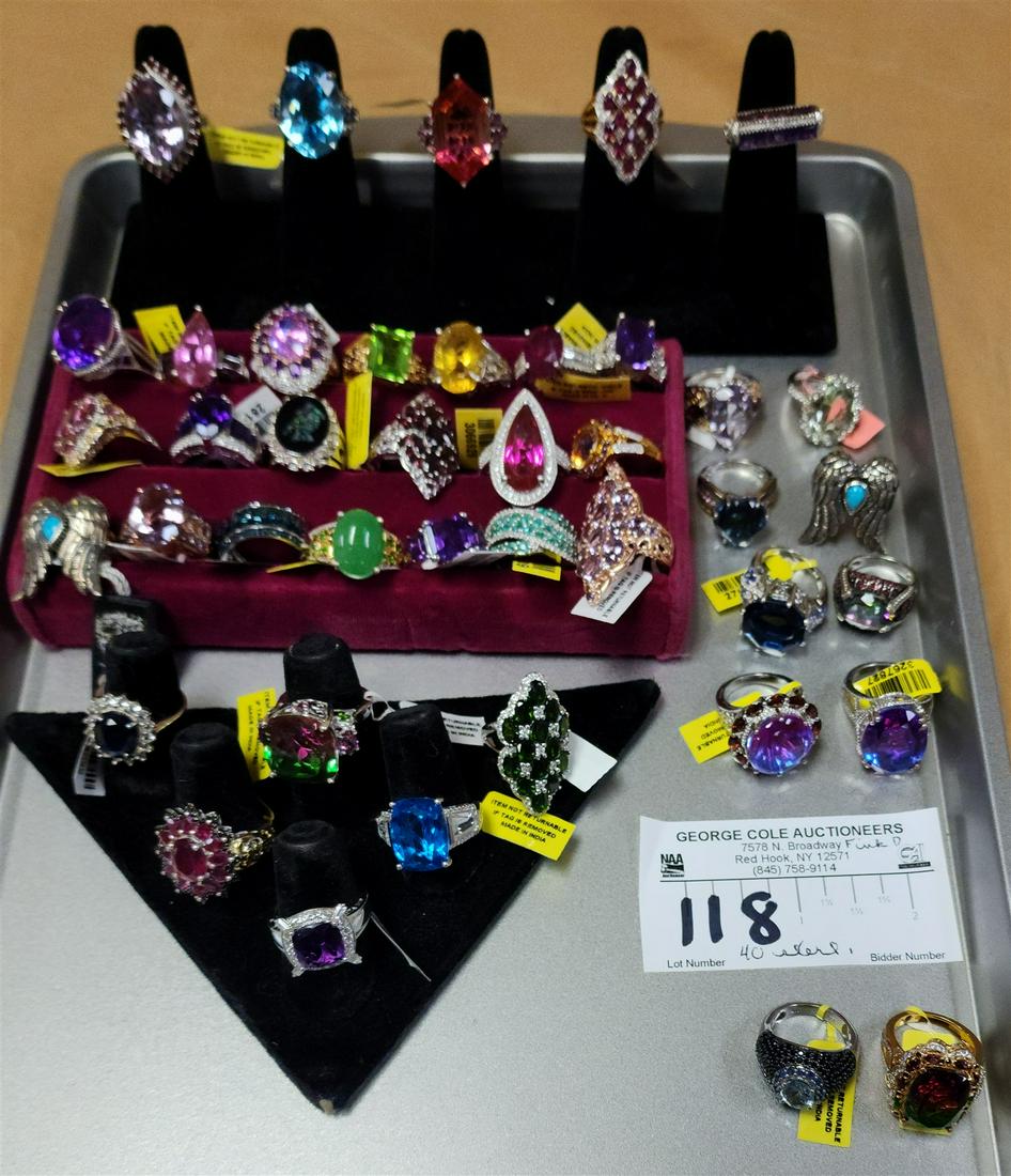 LOT 40 NEW STERLING RINGS (1 of 9)