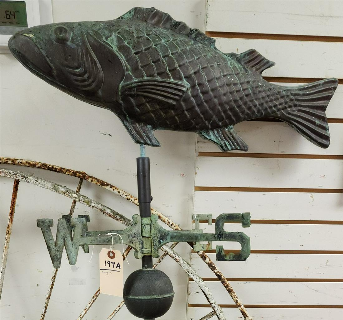 Copper Fish Weathervane 64" X 25"l Auction